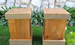 ROUGH&nbsp;SAWN CEDAR LOG TABLES.&nbsp; 12X12X20 - MAY BE USED INDOORS OR OUT AS END TABLES, STOOLS, OR PLANT STANDS.