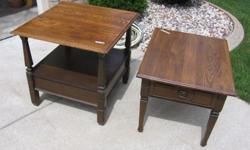 TWO MATCHING END TABLES FOR SALE. WILL SELL ONE FOR $30.00 OR BOTH FOR &25.00
CALL ME AT 920-434-3722 IF INTERESTED.