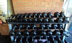 I have a full set of dumbells from 5lbs to 75lbs with a dumbell rack. These are in brand new condition and are very nice dumbells. If you are interested call Mark at 704-909-6537