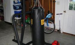 Rarely used Everlast&nbsp;heavy bag along with heavy and speed bag platform.&nbsp; Includes 3 pair of Everlast&nbsp;boxing gloves.&nbsp; Paid over $300 at Dick's.&nbsp; Easy to disassemble and assemble.