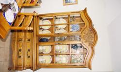 this hutch is big and beautiful oak /glass