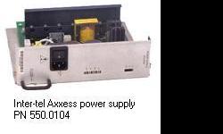 I have the following Inter-Tel Axxess products available.
Axxess power supply PN 550.0104, asking $110 obo.
Axxess KSU Backplane Card PN 550.1002 B, asking $135 obo.
Axxess KSU (cabinet) needs replacement guide on top. PN 550.1200, asking $70 obo.
Axxess