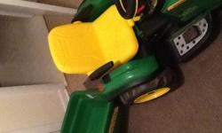 &nbsp;have&nbsp; a john deere battery operated tractor with little trailer behind in excellent condition if interested call