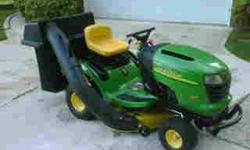 2006 John Deere L111 lawn tractor for sale. 20 hp OHV, V-twin engine, Hydrostatic/Automatic transmission. 42 in. cutting radius. 165 hours of service. Comes with bagging attachment/front bumper. Maintained on annual basis by John Deere affiliate. Very