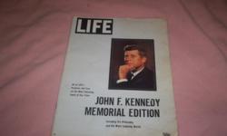 1963 JOHN F KENNEDY MEMORIAL EDITION BOOK AND A 1965 LIFE MAGAZINE "AS WE REMERBER HIM" WHICH HAS HIS BIOGRAPHY AND HIS MOST ENDURING WORDS!