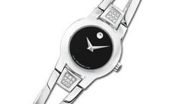 Ladies' Movado Amorosa Stainless Steel Bangle Watch with Diamond Accents (Model: 0604982)
This ladies' Movado Amorosa? bangle watch has diamond accents and a black dial in a round case. It is water-resistant to 30 meters.
EMAIL OR CALL/TEXT 702 475 0478