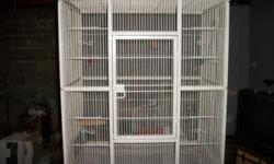 I have a large bird cage for sale. The cage itself is 36 inches tall, 30.5 inches across and 18 inches wide. The cage and the stand together are 64 inches tall. So with the stand and cage, it's about 5 foot 4 inches. A couple of bolts need replaced and I