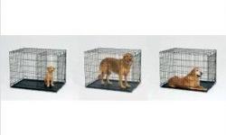 LS-1624 Size: Small - 24" L x 18" W x 21" H This easy-to-fold travel dog crate is just what you need should you have a pet that needs housebreaking, and also loves to travel! The Life Stages Fold & Carry Single Door Pet Home by Midwest Homes for Pets is