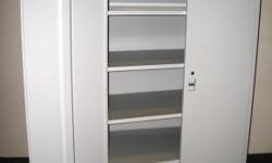 $150- 42X78 Light Gray 5 Shelf Double Door Cabinet.. 1/DD0007E ..Look at the other thousands of items we have and do http://www.liquidatedstuff.com