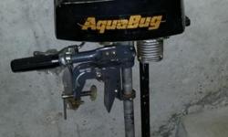 Small light weight Agua Bug outboard motor -- 1.2 HP
Great condition.
