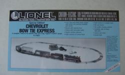 Lionel electric train "Bow Tie Express" brand new, never opened, still in orginial cellophane wrapping.&nbsp; This is a "Limited Edition" train set, only so many made.&nbsp; Train set consists of, 4-4-2 die cast steam engine w/coal tender, working