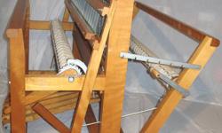 45" Leclerc Nilus 4 Harness Floor Loom w/ Bench:
The Leclerc Nilus is a sturdy 4 shaft Jack loom with a frame constructed from Maple hardwood held together with bolts. It is flexible enough to weave anything from fine hand-woven fabric to heavy rugs.