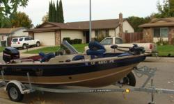 Lund 16 foot fishing boat. Just had the carbs rebuilt new tires and trolling motor (wireless). 1998 boat and moter. Has been taken well care of. Everything works well. 2 live wells and even a radio. Top speed about 35 miles an hour. 2 stroke. Stainless