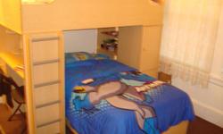 Loft bed w/five(5) drawer chest, deskw/hutch, and ladder. Like new, ferm
mattress