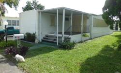 RIVIERA PARK , beautiful double wide mobile home , completly renoveted ,Drywall , Hurricanne shutter,
3/bed , 2/bath , ceramic tile , all furnished, central A.C and HEAT, Washing machine, Utility Shed, 2 cars driveways.
,including: blinds, curtains ,