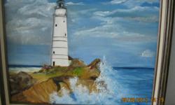 Original Oil Painting by Artist of the Boston Lighthouse which is the oldest lighthouse in North America.
Picture is 16 x 20 and includes Frame.&nbsp; Copyright/All Rights Reserved&nbsp;&nbsp;&nbsp;&nbsp;