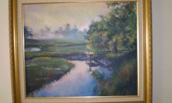 An Alice Stewart Grimsley painting called "Peace like a River. her work hangs in some of the finest collections.