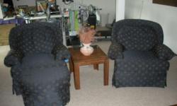 Two overstuffed chairs - $70 each. Matching ottoman - $30. Set of all three - $145.