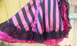 Size Small dark pink with black stripes and black lace used for western wear in pageant