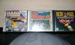 PC GAMES GOOD CONDITION
1. ZEBCO PRO FISHING 3D / WINDOWS 95/98 * 12.00
2.HARD TRUCK ( Big Rig Game) / windows 95/98 * 12.00
3.REAL POOL 3D PHOTO-REALISTIC POOL/ WINDOWS 95/98 * 12.00
OR BEST OFFER / CALL OR E-MAIL ME THXX