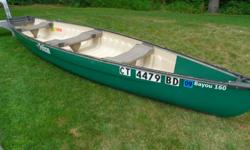 Pelican Bayou 160. This canoe is in excellent shape. Used for 1 season. Been stored upside down to keep interior mint. Canoe comes with 2 Carlisle wooden paddles also in excellent shape. This is a must see.