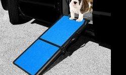 The tread is skid resistant even when wet to keep your pet steady. The bottom of the ramp has rubber grippers to maintain its position. This lightweight ramp folds in half and has a carry handle for easy transport and storage. PG9200 Features: Portable