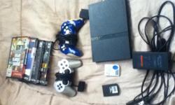 SELLING A PS2 THATS IN GOOD CONDITION COMES WITH TWO CONTROLLERS TWO MEMORY CARDS 8 MB AND 16 MB AND 4 GAMES . FOR MORE INFORMATION CALL OR TEXT ME AT --