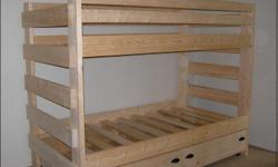Custom Bunk Bed frames hand made, start to finish, by a local Craftsman.
Many Styles and Options to choose from.
Bunk Beds start at $320, Single Twin (from $140), Full, Queen, Day Bed, Trundles, Toddler Beds too!
We make the safest, most durable beds