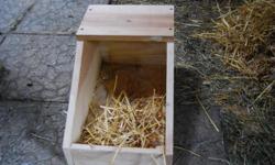 Rabbit Nesting boxes, $10. &nbsp;I can make any size that is requested. Those pictures are for a medium rabbit including California's and/or New Zealands. I can make several or just one. I normally always have a few on stock. I listed this for my father