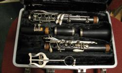 Selmer Signet Clarinet in good playing condition. It has a big, rich sound compared to plastic Clarinets.
It has recently come out of the shop where some pads were replaced and it was adjusted to play well.
It includes hard shell case , mouthpiece,