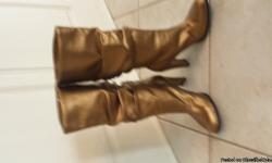 Brand new boots gold metallic size 6 1/2 25.00