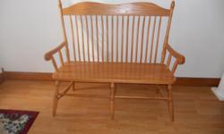 AMISH MADE SOLID OAK BENCH VERY NICE PEICE