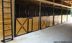 Quality horse stalls at reasonable prices! We custom build your stalls to fit your barn, with your horses safety as our top priority. We offer drop down or swing out head doors, easy open water doors and feed doors, sliding or henged entry doors, and much