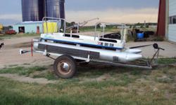 Aluminum Pontoon Boat used in great condition
Goes places that no big boats can go
with electric motor and trailer.
picture show with seats off but has two nice seats pictures if wanted. Can purchase without electric motor and trailer.
