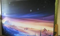 Highest bidder over $5,000.00 These paintings are worth well over $8 to $10.000.00 each
Surrealistic Outer Space Painting
9ft X 7ft. Original Oil Painting done on Canvas by Artist Steven C. White who has over 10,000 original works of Art hanging in