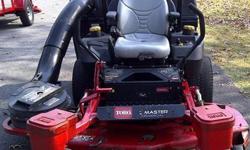 I have a 60" Toro Diesel zero-turn for sale with a 3-bag bagging system included. The mower was purchased in December 2009 from 1 previous owner with 894 hours, the mower now has 1066 hours after one year of use by myself. The bagging system was purchases
