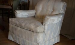 Clean white fabric living room chair