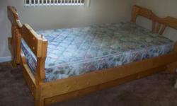 &nbsp;
This is a used Bunk, it is made of PURE PINE WOOD with natural finish, with under- bed drawers
Only the button part of the Bunk is assembled and comes with ONE Twin Mattress only.&nbsp;
The top part was taking apart. Need to be assembled or put the