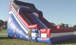 Used 24' Patriotic Slide for Sale. Manufactured by Happy Jump. Priced to sell for $2500.00