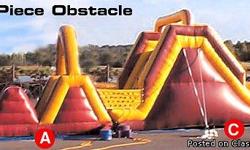 Used 2 Piece Obstacle Course for Sale. Manufactured by Cutting Edge Creations, this part A and C (1 piece obstacle and rock climbing slide) are in good condition and a great money maker. Priced to sell for $3000.00