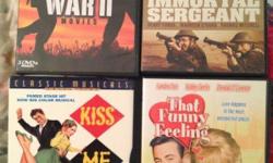War movies, and 2 old movies but cute! All in great condition!