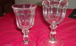 12 WATER GLASSES - 6 1/2 INCHES
8 WINE GLASSES - 5 1/2 INCHES
12 DESSERT CUPS - 5 INCHES
LEAD CRYSTAL 32 TOTAL GLASSES