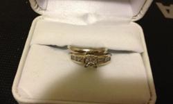 14K white gold 1 Ct total weight Diamond engagement ring with wedding band.&nbsp; Original purchase price $2495.&nbsp; Certificate of Authenticity has paper over name and address for safety reasons but will give certificate to purchaser.&nbsp; Worn only 2