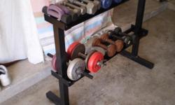 Weight rack including weights