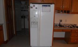 WHITE WHIRLPOOL SIDE BY SIDE REFRIGERATOR WITH COLD WATER AND ICE MAKER ENERGY EFFICIENT