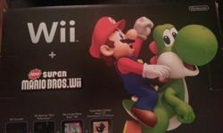 New Wii Super Mario Bros. Box Opened, Never Played includes Wii Console, &nbsp;Wii remote Plus & Nunchuk, New Super Mario Bros., &nbsp;Super Mario Galaxy Music CD