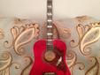 BEAUTIFUL Red Epiphone Dove Acoustic Guitar EXCELLENT CONDITION!